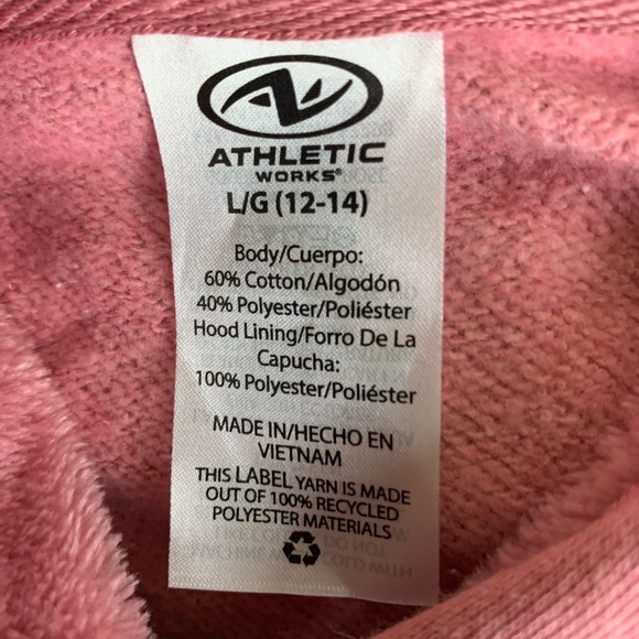 Athletic Works sweatshirt size Large thin sweatshirt hoodie pink basic running - Picture 3 of 3